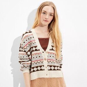 American Eagle Cardigan Fair Isle cozy Cardigan NWT!